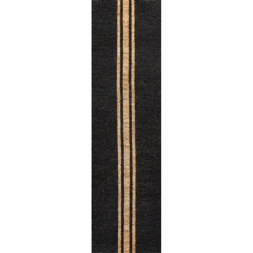 Olivier Rustic Beach House Wide Ticking Stripe Jute Area Rug